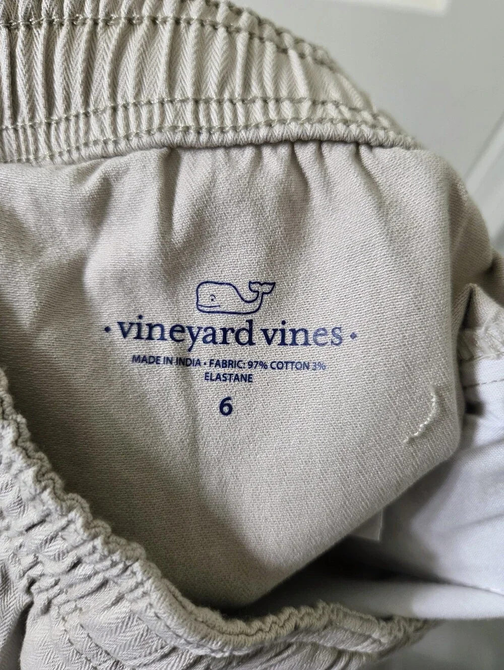 NWT Vineyard Vines OUTLET Boys Pull On Herringbone Chino Pant Taupe Color Size 6
